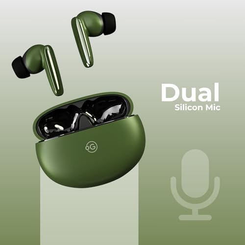 Image of OOGE Wavepods 300 TWS Earbuds - ENC Noise Cancelling, Bluetooth 5.4 EDR, Type-C Charging, 10mm Drivers, 500mAh Battery, Dual Mic, One-Touch Control, 1000-Hour Standby (Green)