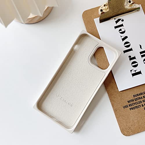 Cocomii Square Iphone 12/12 Pro Case - Square Silicone - Slim - Lightweight - Matte - Silky Soft Touch Silicone - Microfiber Lining - Cover Compatible With Apple Iphone 12/12 Pro 6.1" (Antique White) #TOP4