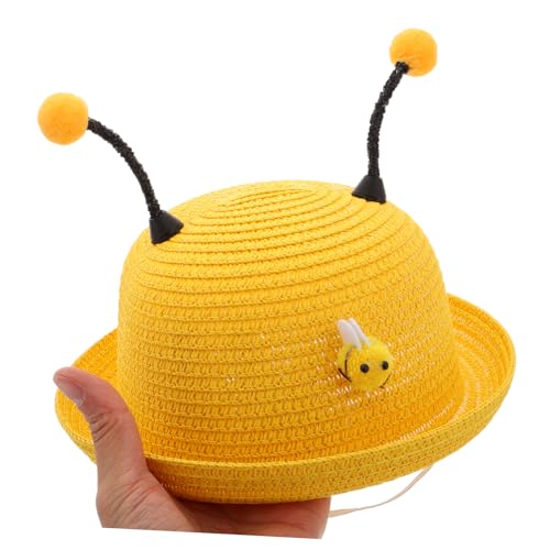 Adorable Bee Pattern Sun Hat Breathable Brimmed Beach Cap for High UV Protection and Elastic Fit for Summer Fun Yellow4