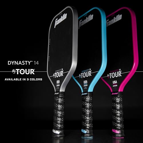 Image of Franklin Sport Pro Pickleball Paddles - FS Tour Series Carbon Fiber Paddles - Official USA Pickleball (USAPA) Approved Rackets - Dynasty Pro Player - 14mm Polymer Core - Gray