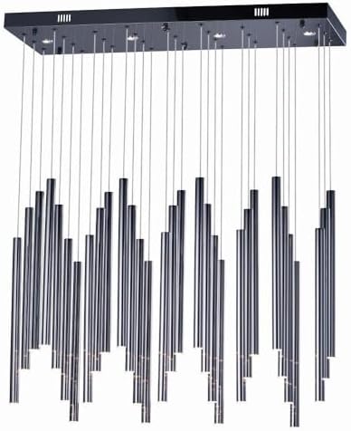 ET2 Flute-35W 35 LED Pendant-11.75 Inches Wide by 17.75 inches high-Black Chrome Finish