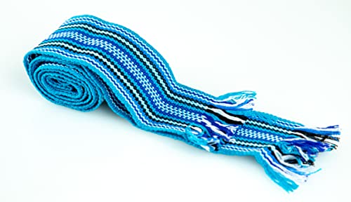 rushnichok Ukrainian hand woven homespun Hutsul Belt Blue black KRAYKA for Vyshyvanka2