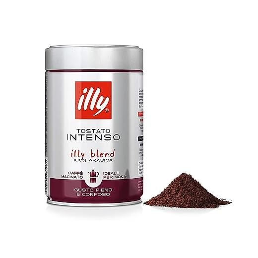 illy Caffè macinato per moka Tostato INTENSO, Barattolo da 250 grammi
