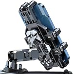 Cesicersi Motorcycle Phone Mount Holder - [Dual Dampener] [Anti Shake] Motorcycle Cell Phone Mounts,Adjustable Bike Phone Holder, Fit for iPhone Samsung LG Google All 4.7-7.2" Phones,Black