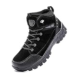 BayQ Herren Wandern Trekking Trail Kletterschuhe Mid High Top Stoßdämpfend Anti-Rutsch wasserdichte Work Outdoor Stiefel