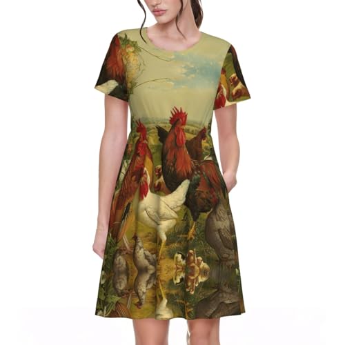 Robe d'été confortable et fluide à taille élastique pour vos pique-niques champêtres