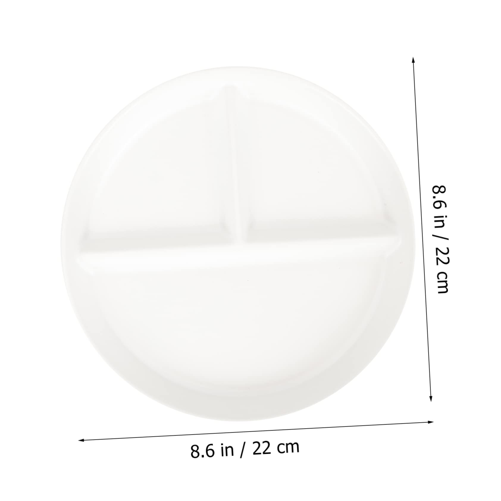 Cabilock 3-compartment Breakfast Plate White Plates for Serving Cake Platter Fruit Serving Tray