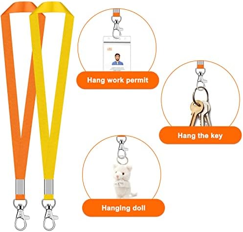 10 Pcs Landyard Neck Strap, Office Lanyard, Nylon Neck Strap,Flat Neck Lanyards with Swivel Hook for ID Card Badge Holders, Keys, Whistles (Colorful)