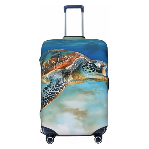 Travel Luggage Cover Sea Turtle Suitcase Protector Elastic Washable Stretch Suitcase Protector Anti-Scratch Travel Suitcase Cover Fit 18-32 Inch Luggage