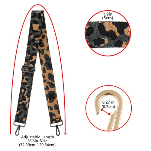 Image of ZOOEASS Nickel Buckles Wide Shoulder Strap Adjustable Replacement Belt Gun Buckles Guitar Style Crossbody Bag Strap