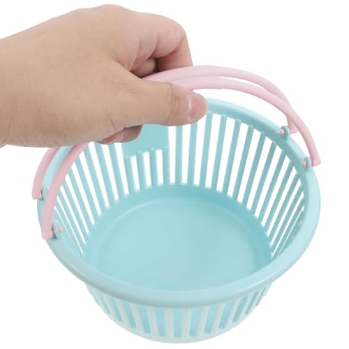 SEWACC 3 Cestas Pequeñas de Plástico Azul Nordico, Mini Cesta Compra para Frambuesas y Fresas, Organizador Multifuncional para Mercado de Agricultores y Almacenaje en Casa - imagen 4