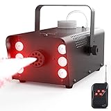 Fog Machine, Theefun Smoke Machine with 2500CFM Fog, 6 Stage LED Lights with 7 Colors & Strobe Effect, Halloween Fog Machine with Wireless Remote Control for Wedding Party Halloween and Stage Effect
