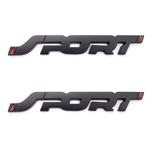 Lightkorea 2Pcs 3D Sport Metal Point Emblem Side Fender Trunk Emblem Vehicle Car Motorcycle Badge Decals (Matte Black) #TOP26