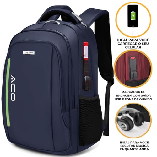 Mochila Bolsa Masculina Feminina Notebook Anti Furto Reforçada Semi Impermeável Escolar Faculdade Tr