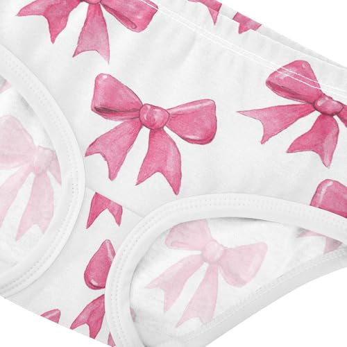 Wusikd Pink Bows White Girls' Underwear Cotton Girls Briefs Soft Toddler Underwear 2T4