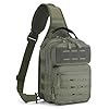 HUNTVP Tactica Bandoleras Hombre Mochila Militar Sling Bag Mochila Bandolera Molle Bolso Pecho Hombre Impermeable Cruzada Antirrobo Bolso para Trekking Camping Acampar Senderismo,verde