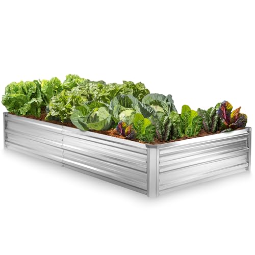 Galvanized Raised Garden Bed 6x3x1 ft open-base