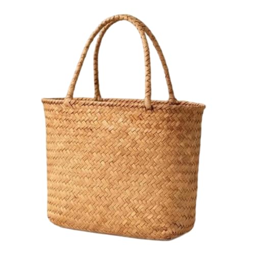 Sac de plage en paille tressée au design bohème naturel d'été