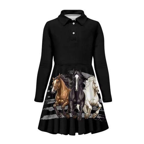 Dress for Girl 3-14T Fall Long Sleeve Clothes A Line Swing Twirly Skater Tunic Dresses Kids Back to School Outfits4