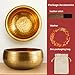 Tibetan Singing Bowl Set, Brass Meditation Singing Bowl, 8.6 cm Diameter, Comes with Wooden Sing-ing Bowls Base, 2 Brass Bells and a Storage Bag, for Yoga, Meditation (Black 2pcs)