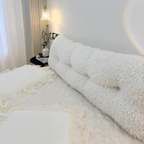 Coussin de tête de lit de luxe 180 cm en peluche épaisse et capitonnée