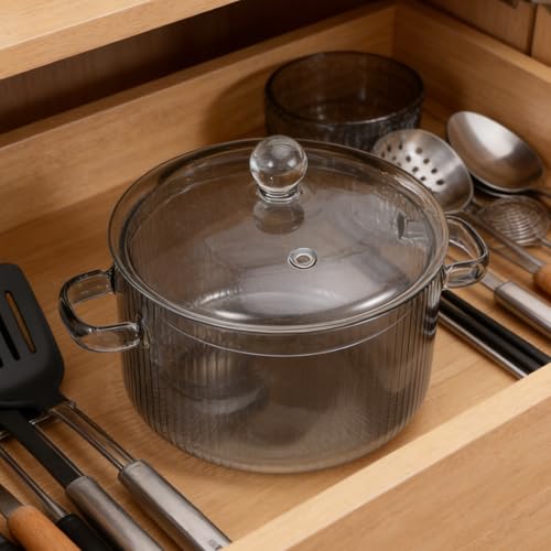 Casserole en verre avec couvercle compatible cuisson sur plaque - 8