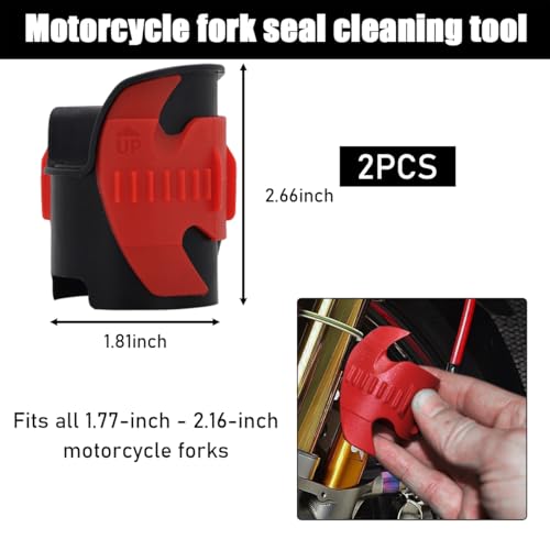 Image of povtii 2PCS Motorcycle Fork Seal Cleaner Tool, Fork Seal Cleaner Fits 45-55mm Seal Mate Oil Level, Universal Cleaning Shock Repairing Absorber Tool, Dirt Bike Motorcycle Accessories (Red)