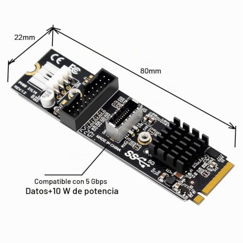 Conector Cablecc USB 3.1 Tipo E para actualización de almacenamiento NVME NGFF en PC 3