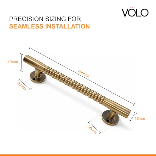 Image of VOLO Main Door Pull Push Handle for Main Entry | Interior Exterior Use | Modern Home Office Door Hardware Pull Handle | (Antique Brass, 8 Inch (200MM), Pack of 1 Piece (K-59))