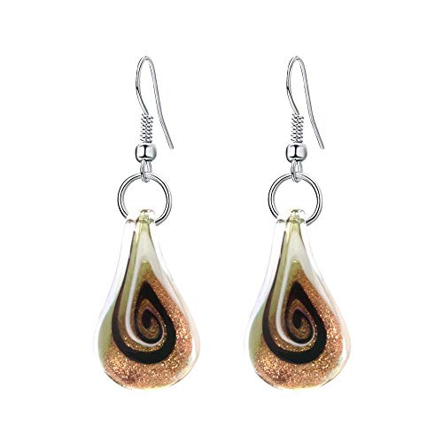 Preisvergleich Produktbild KFYU Flachwasser Tropfen Murano Glas Persönlichkeit Ohrringe nationalen Wind Ohrringe Kaffee