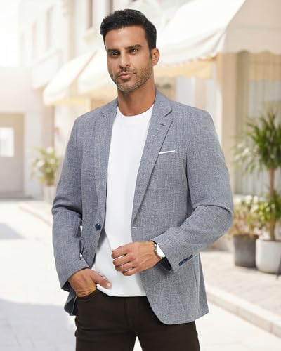 Blazer Homme Veste De Costume Regular Fit Casual Business Formel Bleu L – vue 2