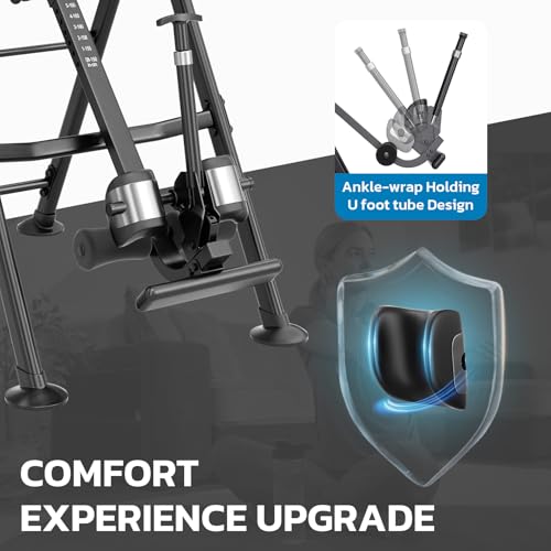 Image of YOLEO Gravity Inversion Table for Back Pain Relief 2026 New Inversion Table w /Heat and Massage Lumbar pad Back Stretcher Machine 300 lbs