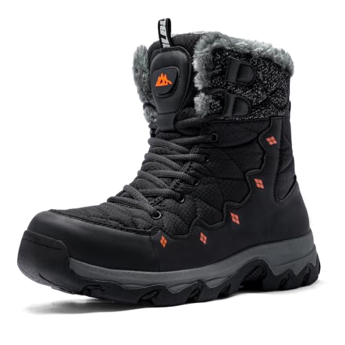 Image of Mens Winter Snow Boots Water Resistant Non Slip Faux Fur Lined