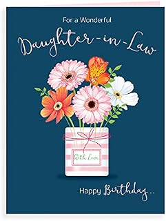 Koko Designs K70004 Luxury Beautiful Contemporary Birthday Card Wonderful Daughter in Law - 8 x 6 inches, Blue