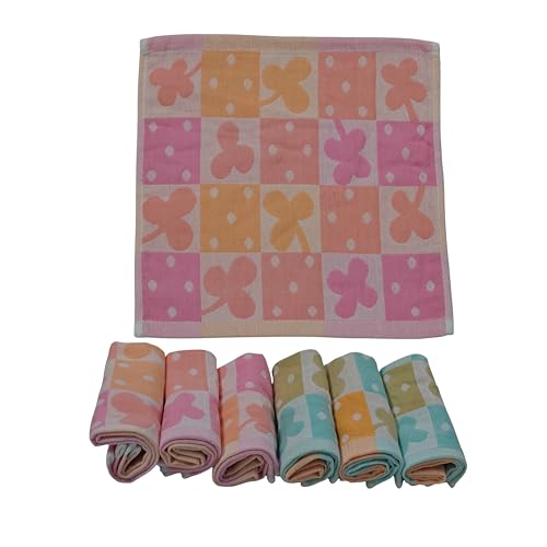Image of ANVIK Women Check Handkerchief - Cotton Hanky, Face TowelHanky for Kids Boys Girls for School (Pack of 6 Pc)