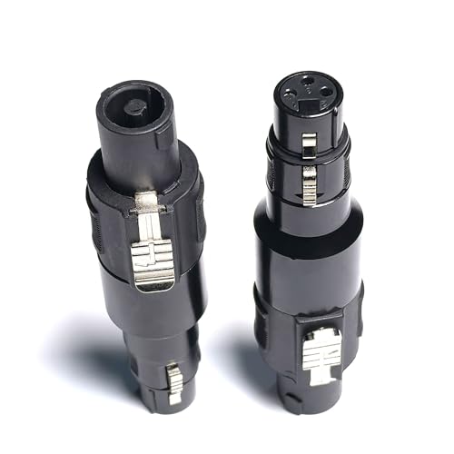 Adaptador WJSTN Speakon a XLR 3 pin, 2 unidades negro miniatura 4
