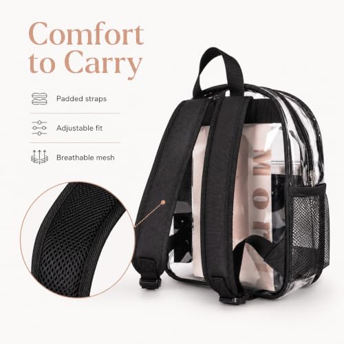 Image of ZENPUNK Clear Backpack for Stadium Events, 12x11x5 Stadium Approved Bag