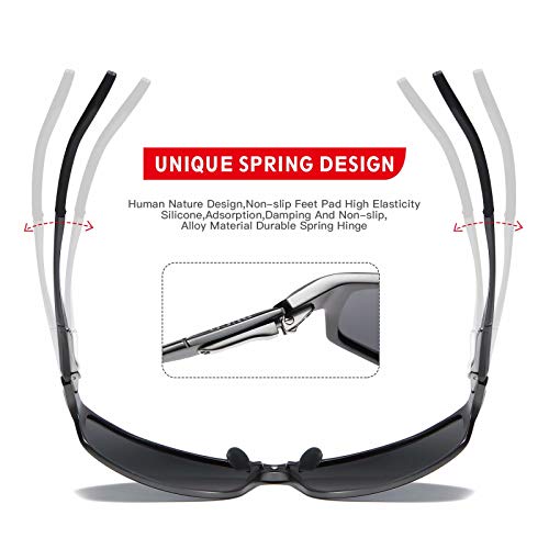 Image of DUCO Polarized Sunglasses for Men 100% UV400 Protection Metal Frame Driving Men's Sun Glasses