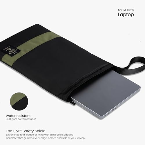 Image of Elmira 14 Inch Laptop Sleeve, Water-Resistant Padded Protective for MacBook, Dell, HP, Lenovo, ASUS & Acer, Slim Laptop Cover Bag with Durable Zipper for Men & Women (Black, 14 INCH)
