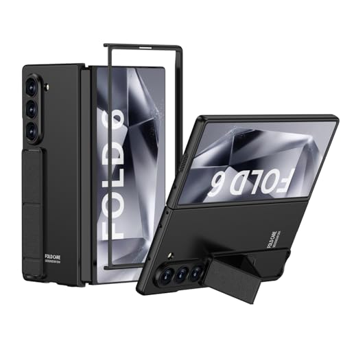 Image of Midkart Cover with Stand Compatible with Samsung Galaxy Z Fold 6 Front Glass Cover Matte Thin Hard PC and Independent Camera Protection, Black