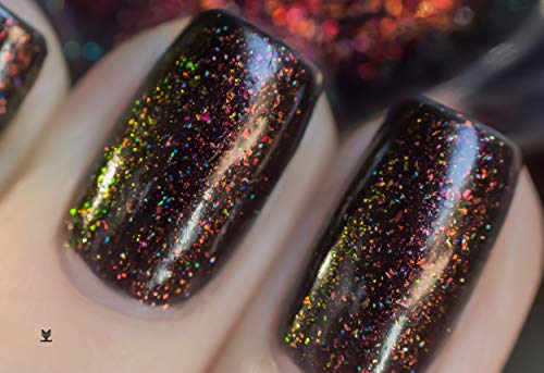 Image of ILNP Underground - Deep Black Holographic Shimmer Jelly Nail Polish