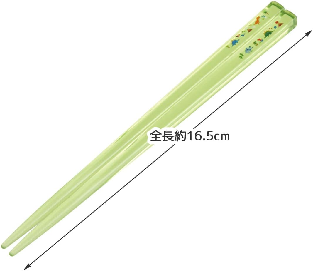 Skater AA2T-A Dinosaurus Acrylic Clear Chopsticks 6.5 inches (16.5 cm), Set of 3, Made in Japan