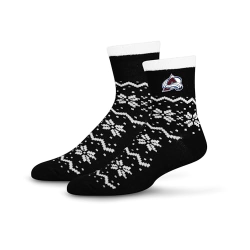 For Bare Feet NHL COLORADO AVALANCHE Snowflake Lane Cozy Cabin Sock Team Color OSFM