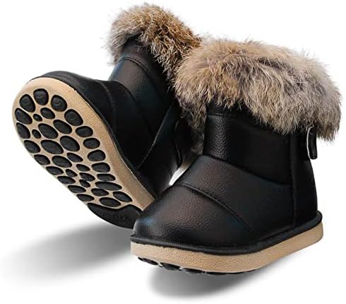 Kids Snow Boots Toddler Girls Boys Waterproof Toddler Winter Boots Lightweight Fur Lined Winter Shoes Outdoor Indoor Baby Walking Boots (Toddler/Little Kid)