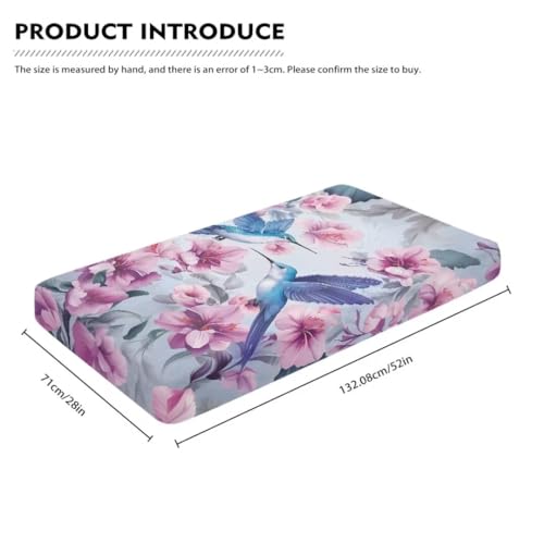 Image of Hummingbird Baby Sheets for Standard Crib Breathable Fitted Sheet Spring Bird Cribs Sheet Set for Girls Soft&Comfortable Mini Cribs Sets Baby Changing Pads Toddlers Gifts
