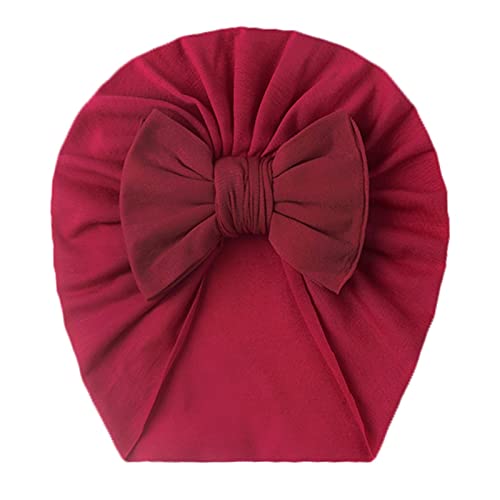 Toddler Turban Cap Wraps Hat Knotted Turban Baby Girls Head Wraps Bow Hats Stretchy Baby Turban Hats