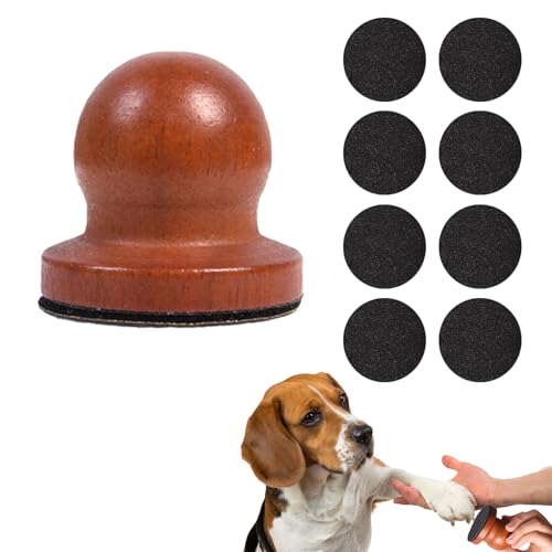 PLUSHCEWT Hunde Nagelfeile aus Holz, mit 8 Stück Schleifpapieren Stressfreie Krallenpflege Kratzbrett für Hunde und Katzen, 6x6cm Hundepflege Werkzeug für Welpen und Haustiere Zu Hause