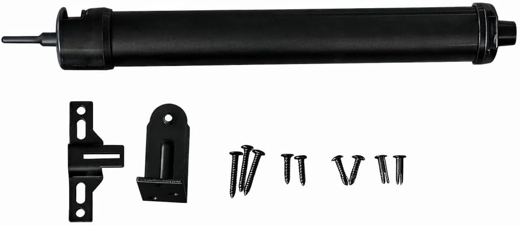 Pneumatic Door Closer, Aluminium Construction, Adjustable Speed, Black