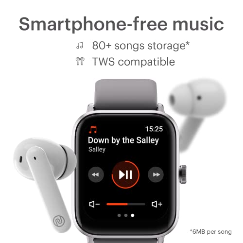 Image of Noise ColorFit Pro 3 Alpha Bluetooth Calling Smart Watch with Alexa Built-in, 1.69 inch(42cm) Display, 80+ Songs Storage, 100 Sports Modes, 5ATM Waterproof & Noise Health Suite (Mist Grey), OneSize