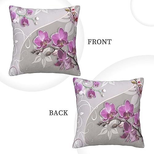 Housse de coussin velours rose orchidée au design raffiné